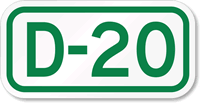 Parking Space Sign D-20