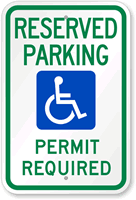 Reserved Handicap Parking Sign (With Graphic)