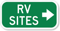RV (With Right Arrow) Sign