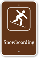 Snowboarding Campground Park Sign