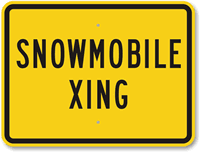Snowmobile Xing Crossing Sign