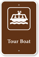 Tour Boat - Campground, Guide & Park Sign