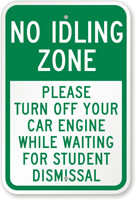 Please Turn Off Your Car Engine Sign