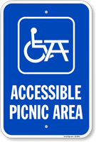 Accessible Picnic Area Sign With Symbol