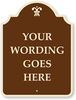 Custom Palladio Designer Sign with Motif, Brown Reverse