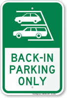 Back In Parking Only Sign