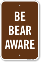 Be Bear Aware Warning Sign
