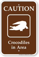 Caution Crocodiles In Area Campground Sign