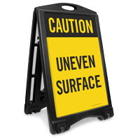 Caution Uneven Surface Sidewalk Sign