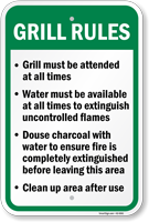 Clean Up Area After Use Grill Rules Sign