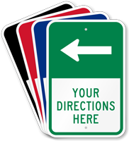 Customizable Parking Lot Directions Sign, Left Arrow