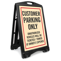 Customer Parking Only Sidewalk Sign Kit