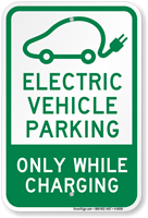 Electric Vehicle Parking Only Sign
