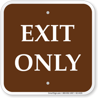 Exit Only Campground Sign