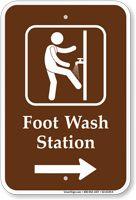 Foot Wash Station Direction Right Sign