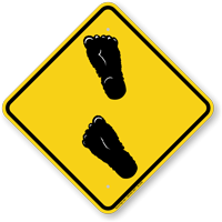 Bigfoot Symbol Caution Sign