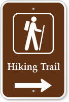 Hiking Trail Right Arrow Campground Sign with Graphic
