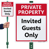 Private Property Invited Guests Only LawnBoss Sign