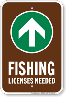 License Needed Up Arrow Fishing Sign
