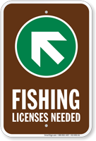 License Needed Up Arrow Pointing Left Sign