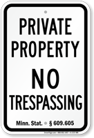 Minnesota No Trespassing Sign