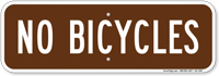 No Bicycles on Campground Sign