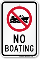 No Boating Recreation Sign with Symbol