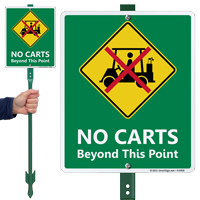 No Carts Beyond This Point Sign