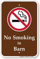 No Smoking In Barn Campground Sign