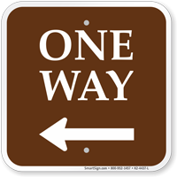 One Way Left Arrow Campground Sign