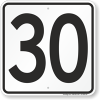 Parking Lot Number 30 Sign