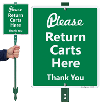 Please Return Carts Here Sign