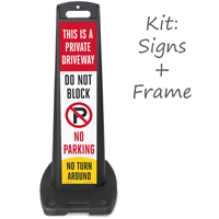 Private Driveway Do Not Block LotBoss Portable Sign Kit