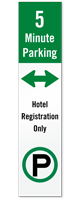 Reflective 15 Minute Parking, Hotel Registration Only Label