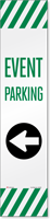 Reflective "Event Parking" Left Arrow Label