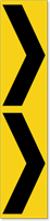 Reflective Yellow Black Chevron Label