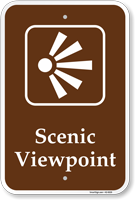 Scenic Viewpoint Campground Sign With Symbol