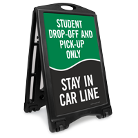 Student Drop-Off Pick-Up Only Portable Sidewalk Sign