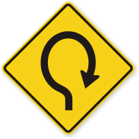 Right Hairpin Curved Driveway Symbol Sign