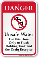 Unsafe Water Use Hose Only Danger Sign