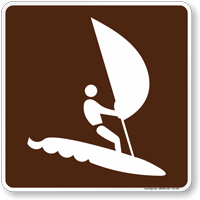 Wind Surf Symbol Sign For Campsite
