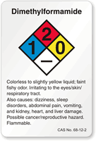 Dimethylformamide NFPA Chemical Label