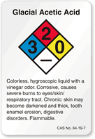 Glacial Acetic Acid NFPA Chemical Label
