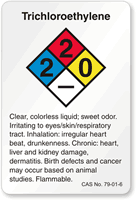 Trichloroethylene NFPA Chemical Label