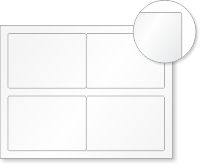 Laser Printable Blank Vinyl 4 Labels/Sheet 3.5in. x 5in.