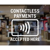 Contactless Payments Accepted Here Window Decal