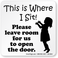 Please Leave Room Front Stick Clear White Decal