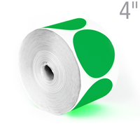 Green Color Coded 500 Labels/Roll Circular Stickers