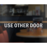 Use Other Door Vinyl Cut Glass Window Decal