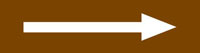Long Arrow White on Brown Adhesive Pipe Marker